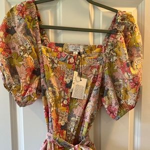Belted liberty print dress